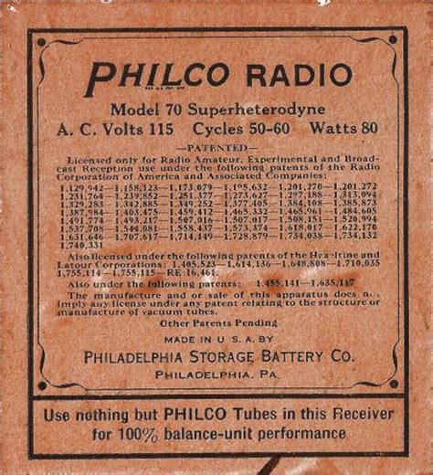 philco radio model numbers.